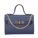 Uma Borsa a mano da donna Vera pelle 06525-D24 BLU JEANS Gave Lux