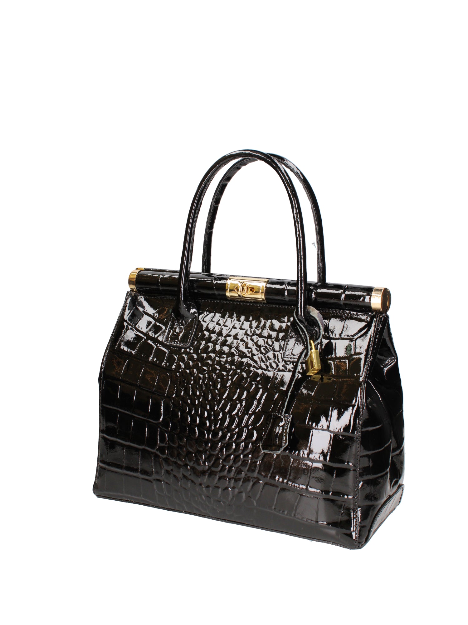 Delfina Borsa a mano da donna Vera pelle 7742-C28 NERO Gave Lux
