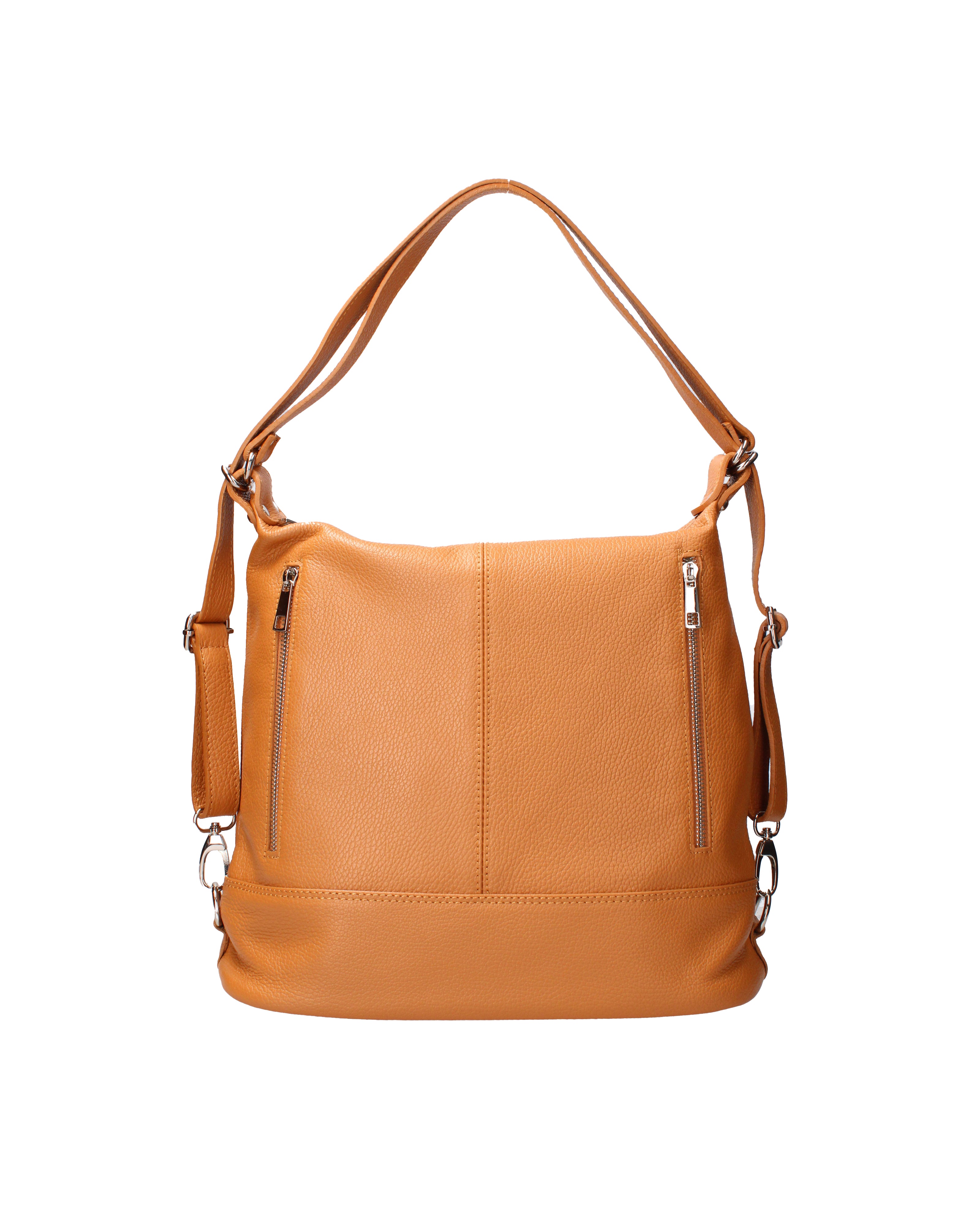 Vera pelle 07135-D44 CUOIO Borsa a spalla convertibile Anjelica Viola Castellani