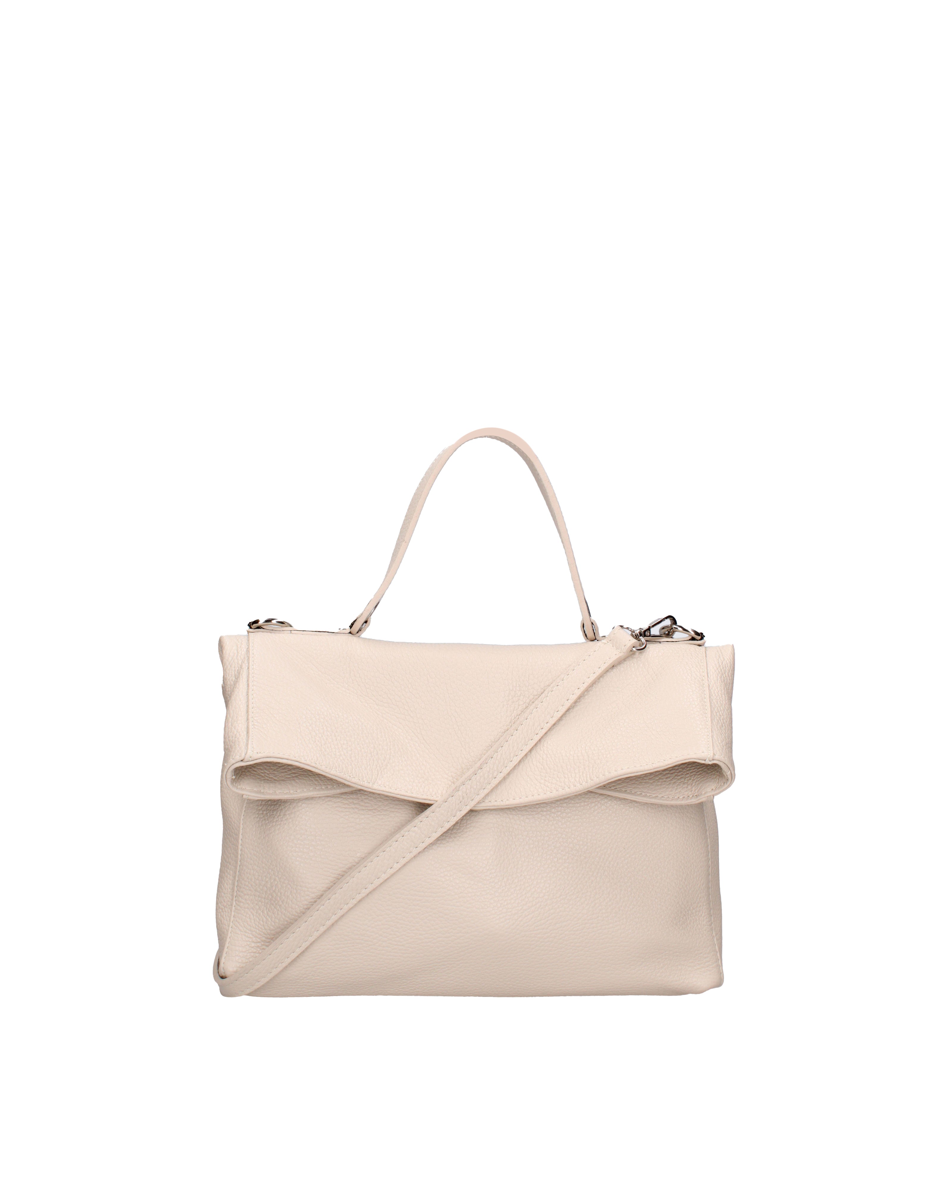 Borsa a spalla da donna Vera pelle 07159-D37 LATTE Viola Castellani