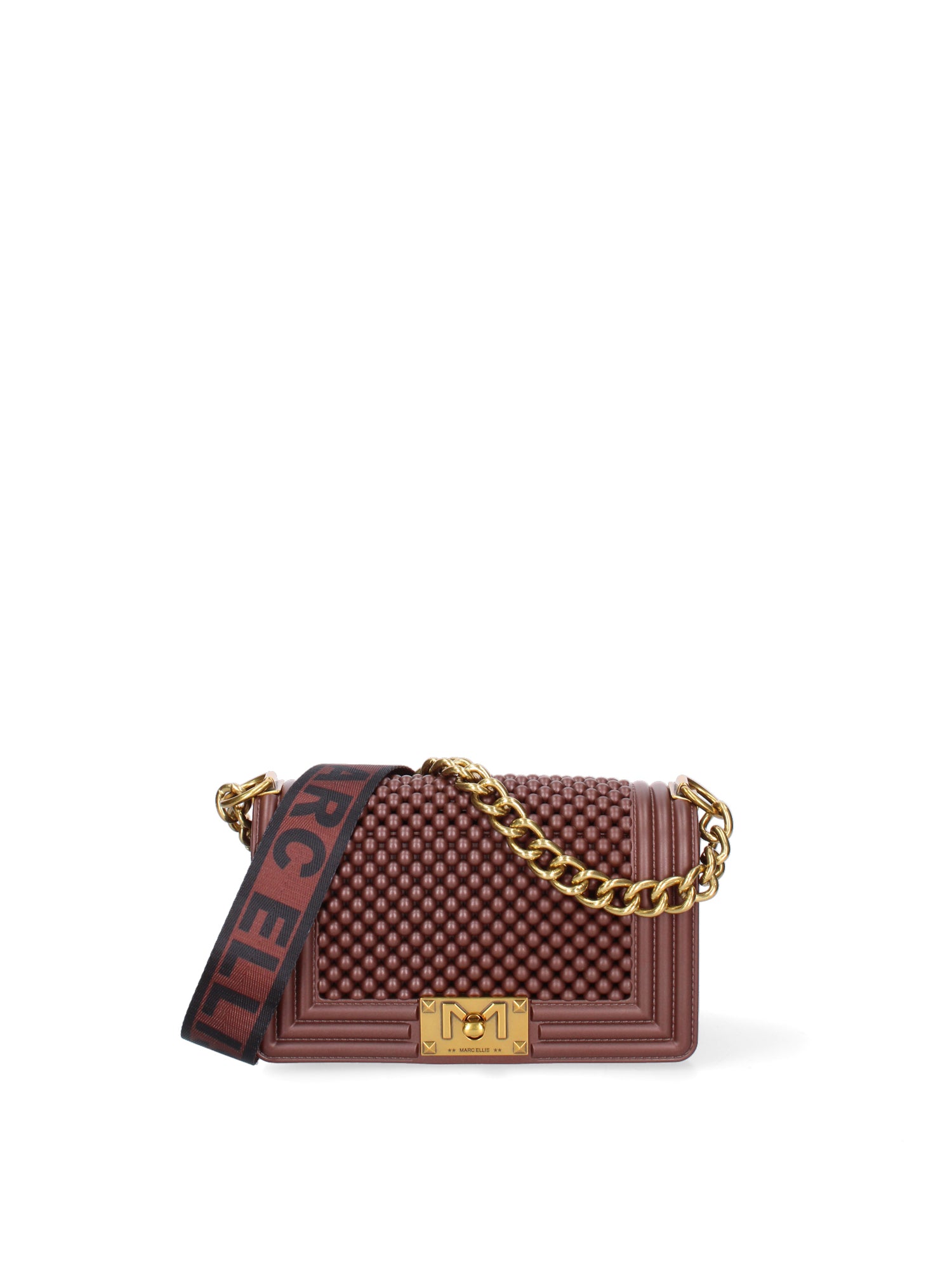 Borsa a mano da donna 100% Pvc FLAT-S-BALL 24-CHOCOLATE - LIGHT OTTONE Marc Ellis