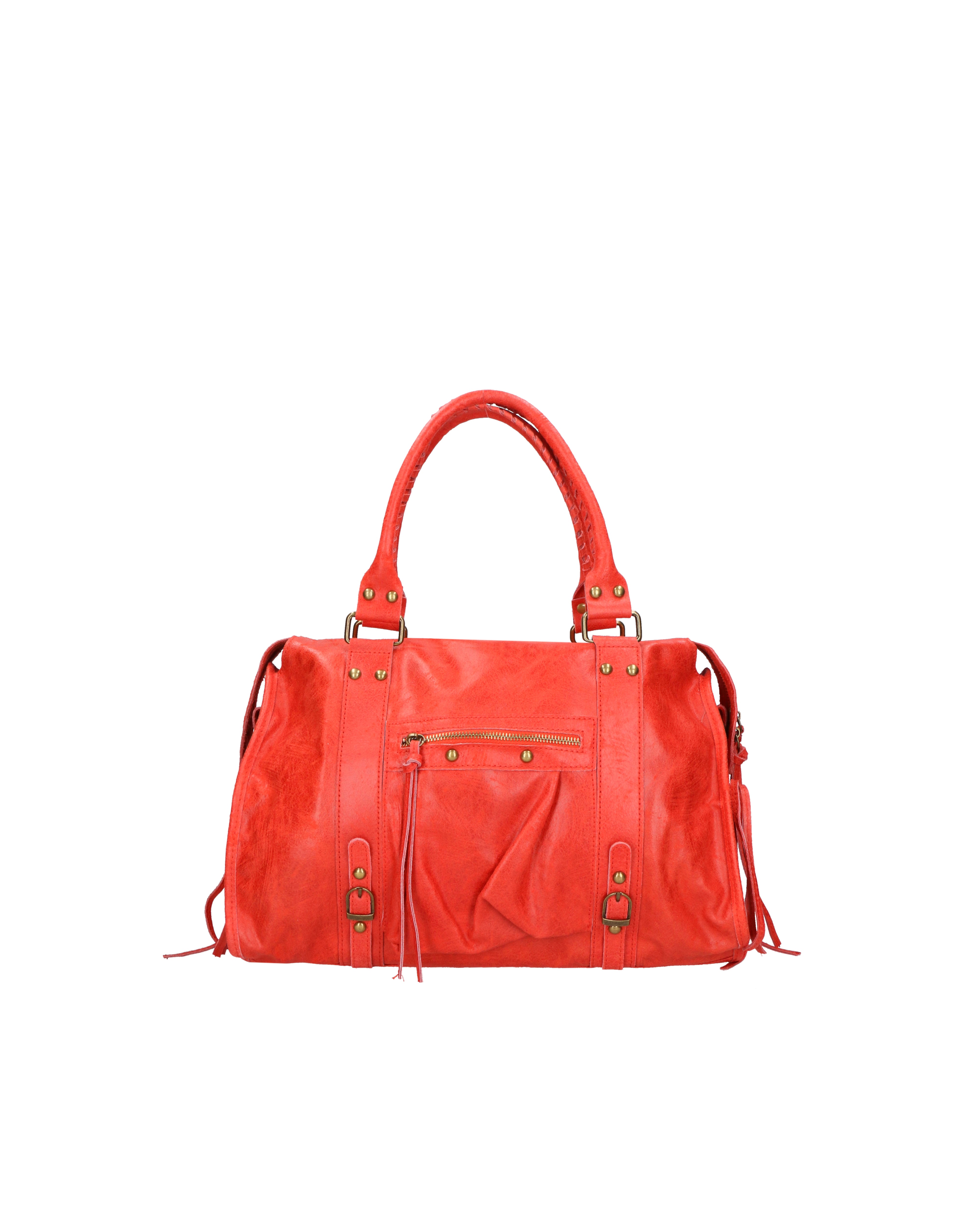 Elara Borsa a spalla da donna Vera pelle 06090-ROSSO MEDIO Gave Lux