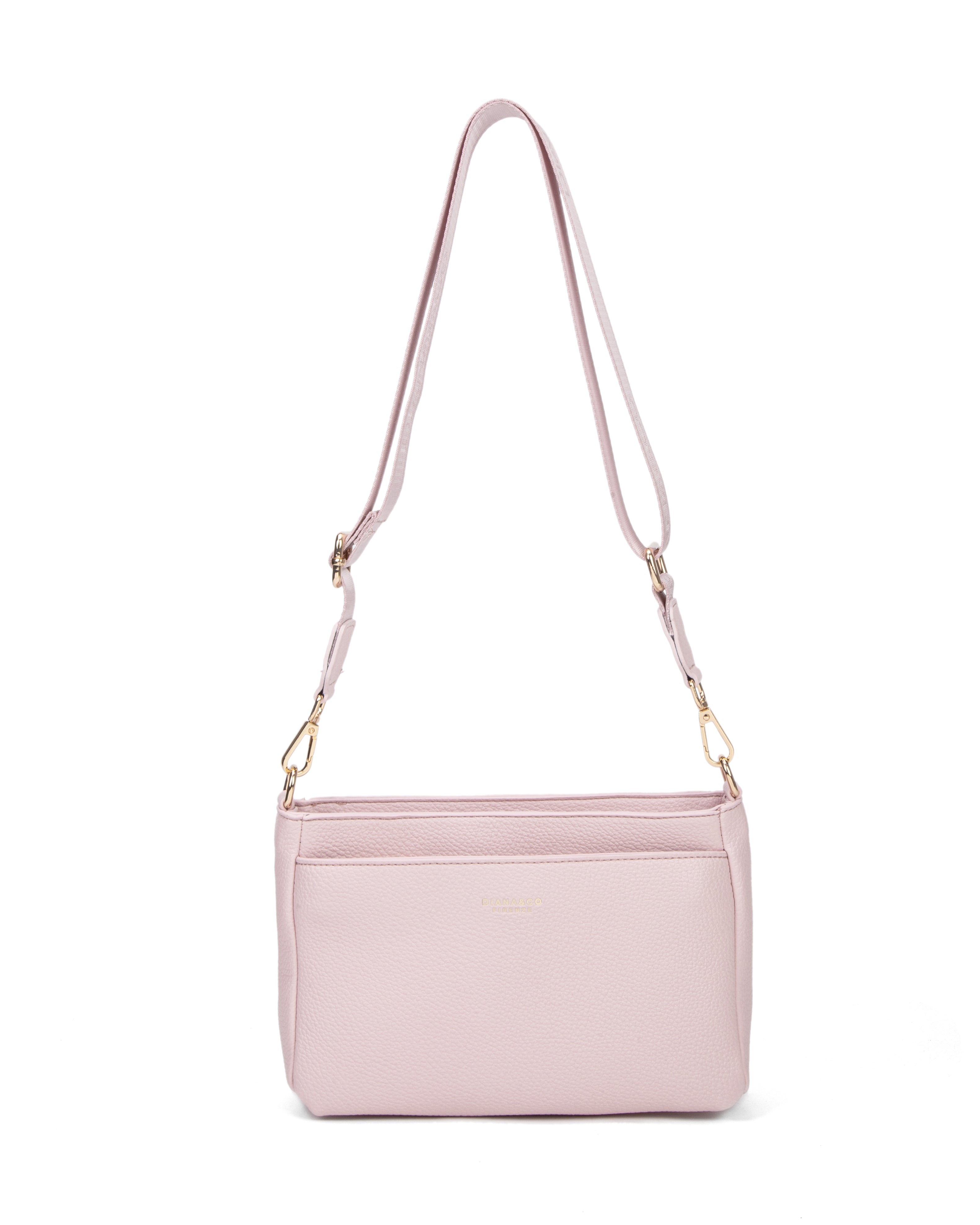 Borsa a spalla da donna 100% pelle vegana PU 703-1PT-LIGHTPINK Diana&co