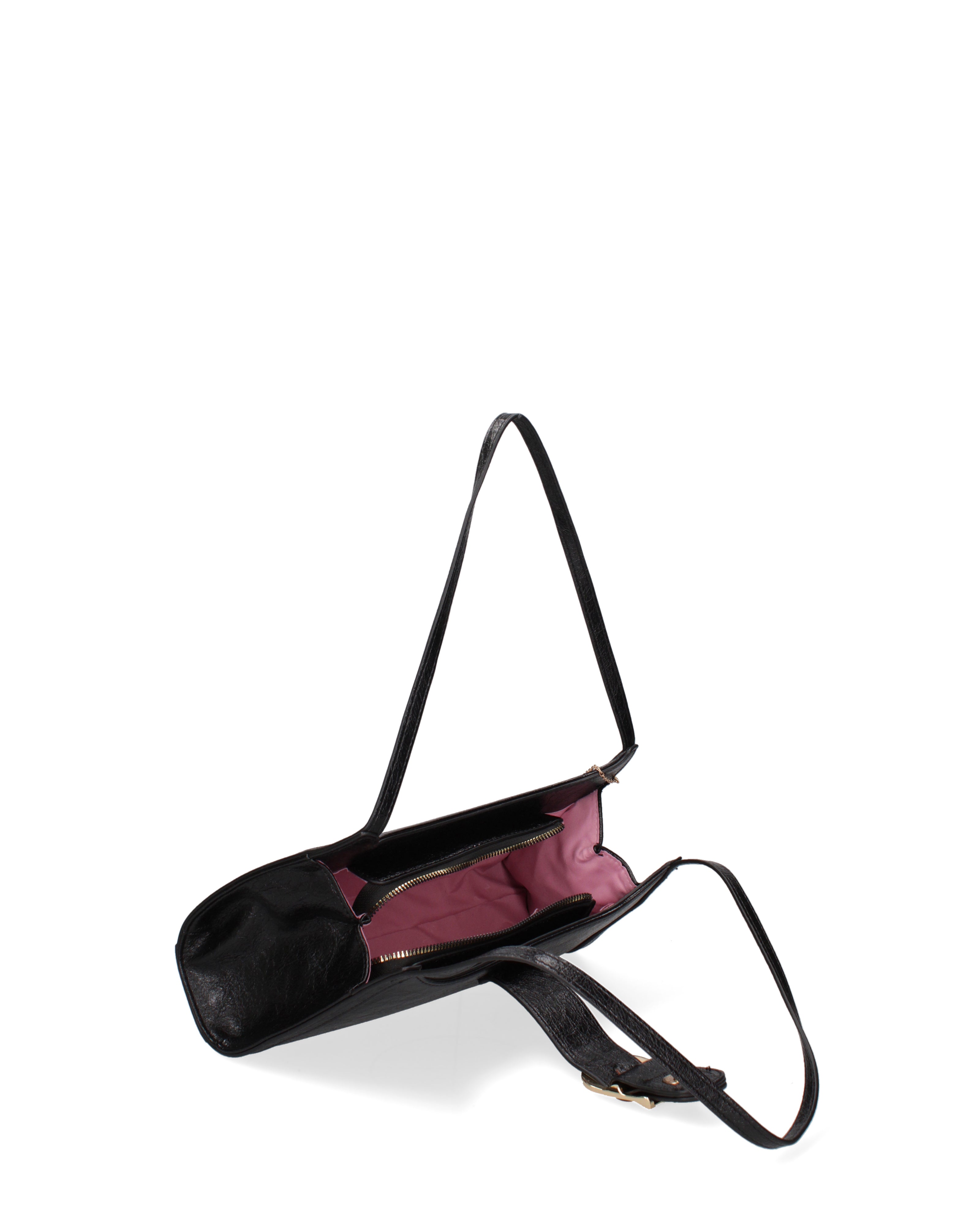 Borsa a spalla da donna Ecopelle DC3532-2-BLACK Diana&co