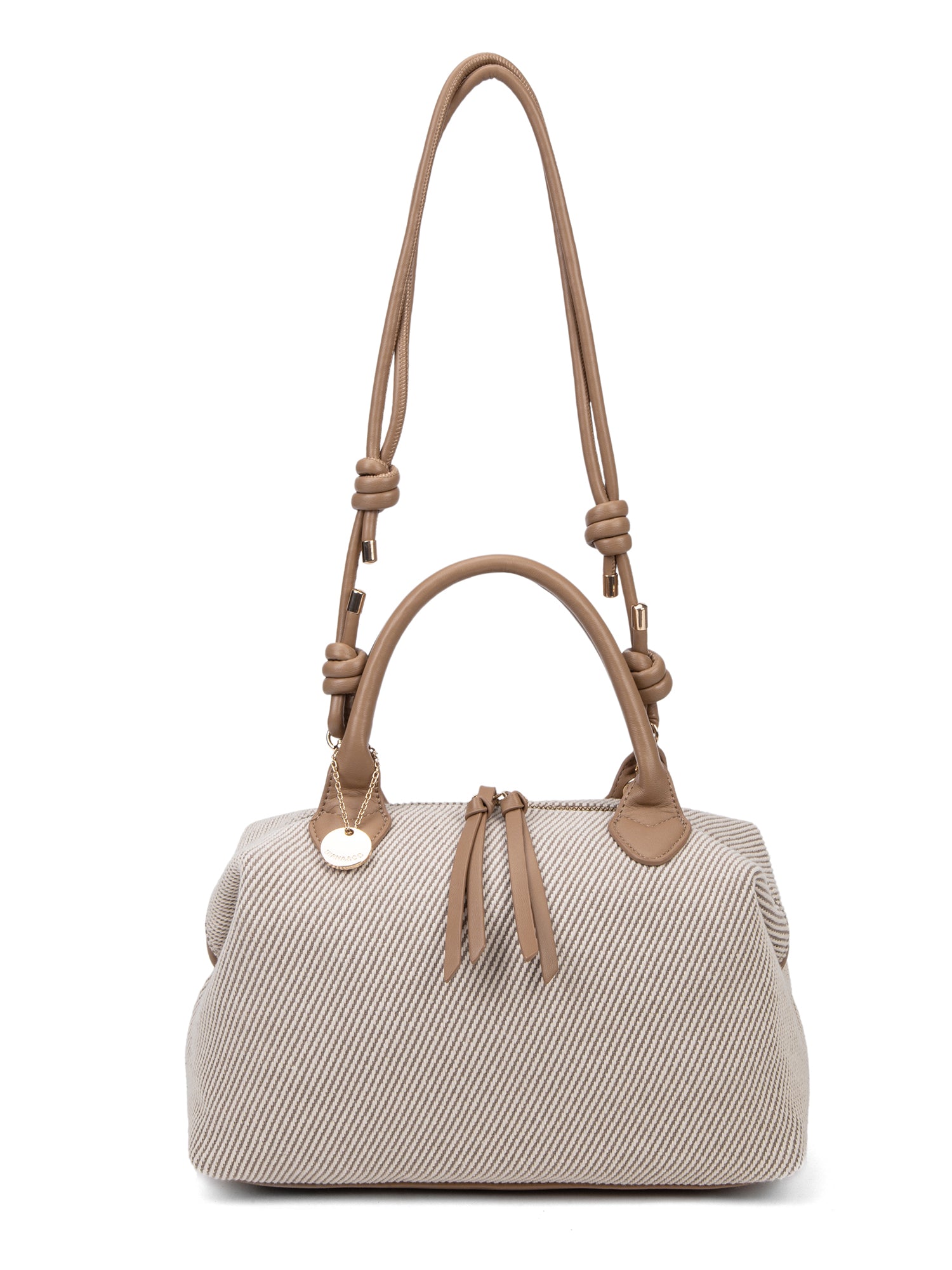 Borsa a mano da donna 100% pelle vegana PU 749-1PT-TAN Diana&co