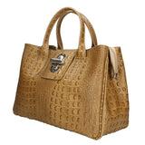 Ascoli Borsa a mano da donna Pelle stampata cocco 7718-TAUPE Gave Lux