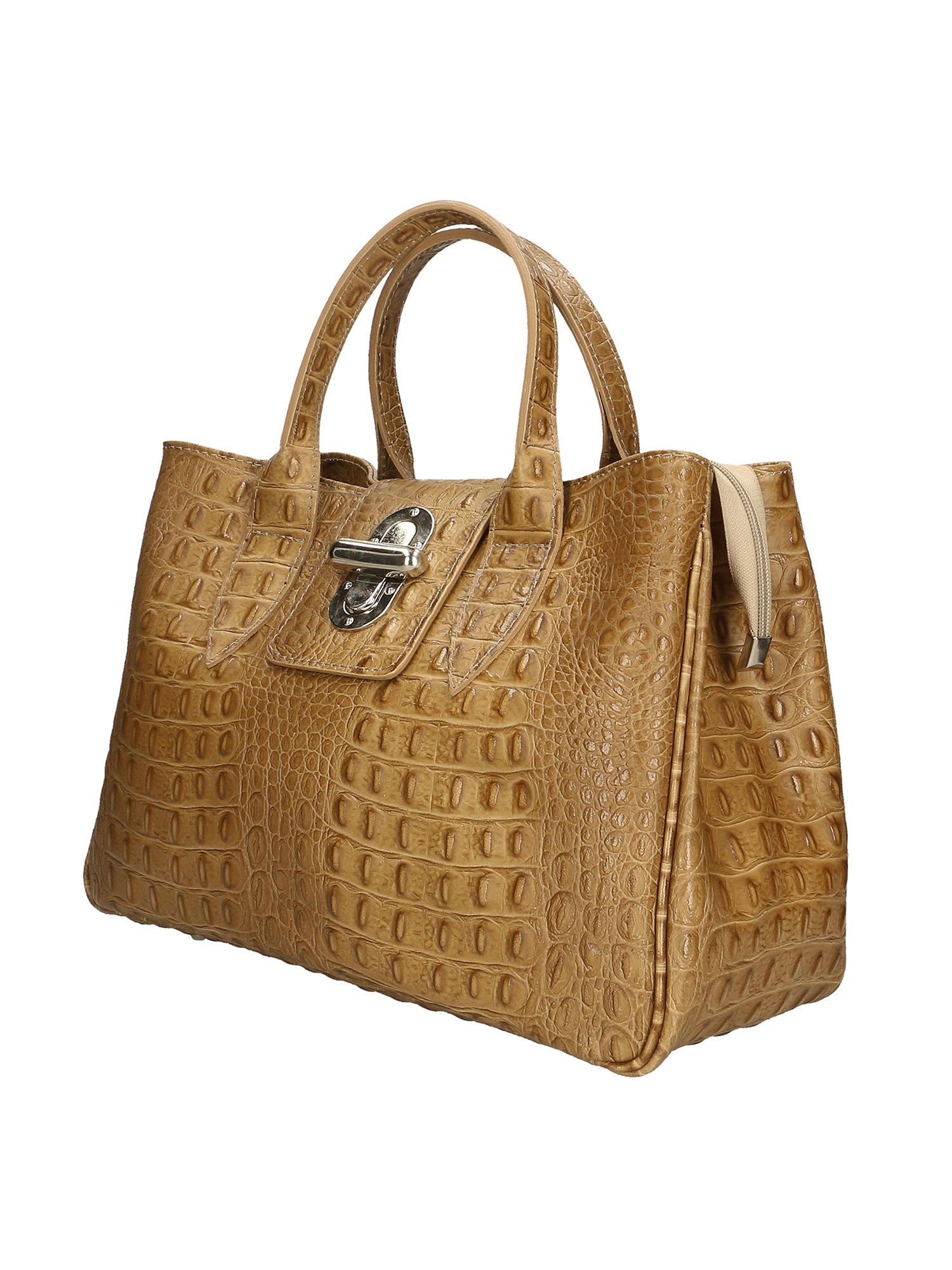 Ascoli Borsa a mano da donna Pelle stampata cocco 7718-TAUPE Gave Lux