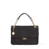 Borsa a spalla da donna Nylon & Ecopelle DC3533-2-BLACK Diana&co