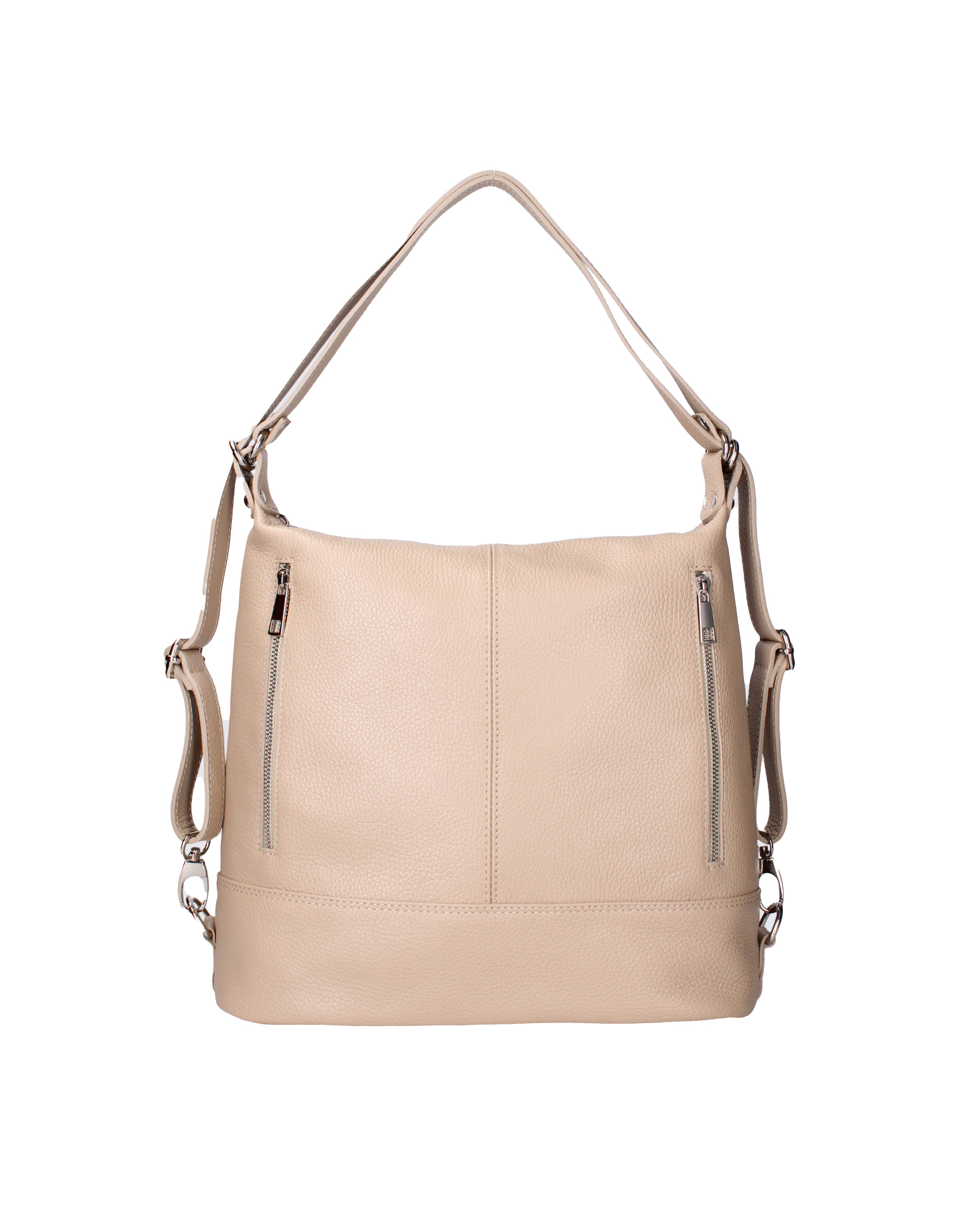 Vera pelle 07135-D05 CAPPUCCINO Borsa a spalla convertibile Anjelica Viola Castellani