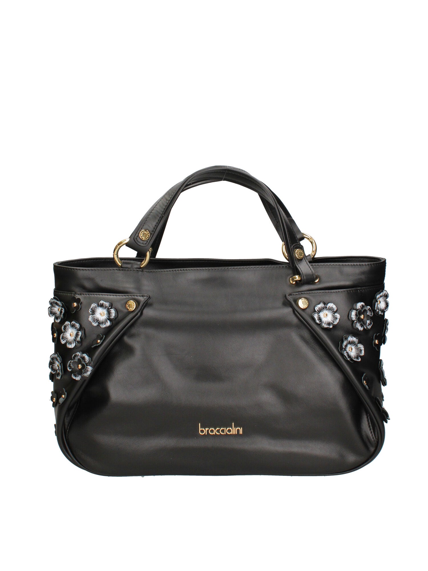 Iolara Lux Borsa a spalla da donna Vera pelle B17240-NERO Braccialini