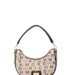 Borsa a spalla da donna 100% Tessuto JR-W-1162MTP-BONE BLACK-GOLD John Richmond