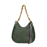 Artemisia Borsa a spalla da donna Vera pelle 05462-S14 VERDE SCURO+L020 FERRO Gave Lux