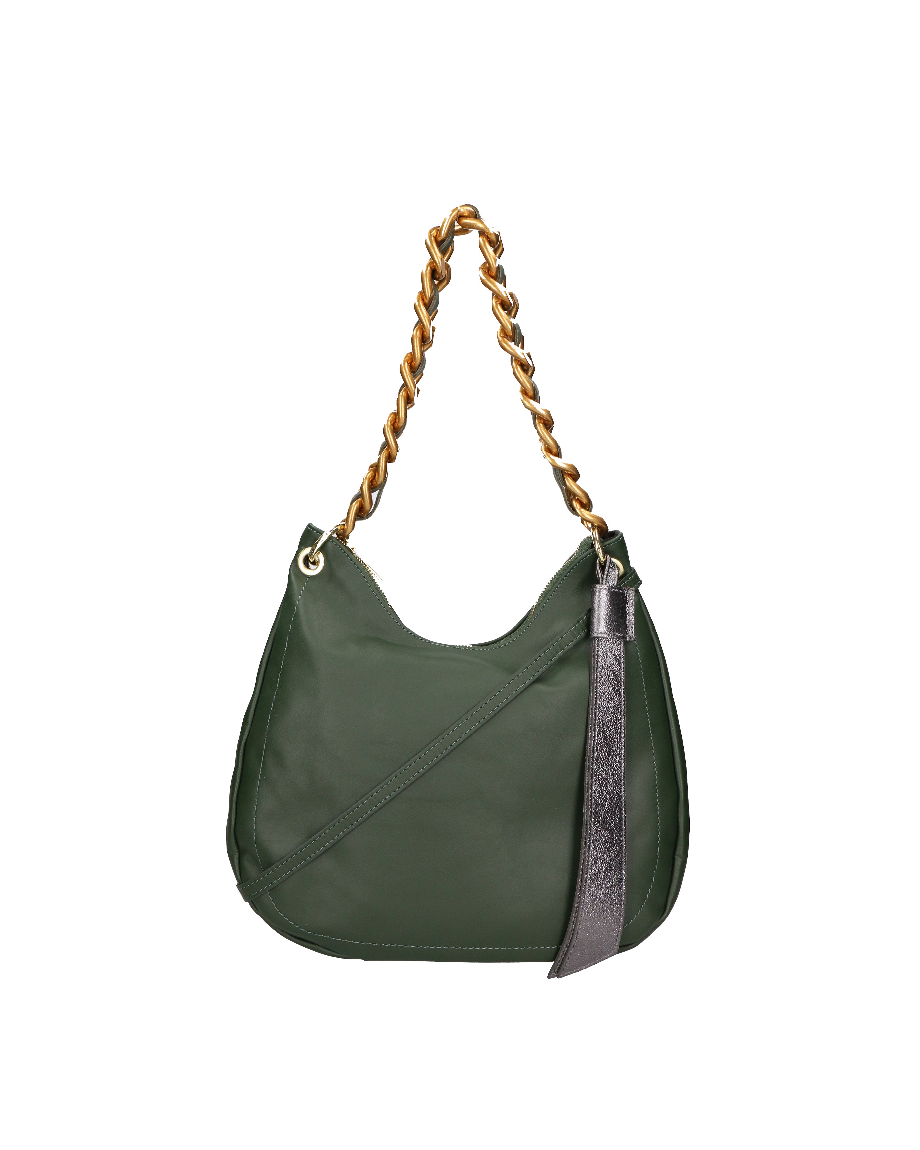 Artemisia Borsa a spalla da donna Vera pelle 05462-S14 VERDE SCURO+L020 FERRO Gave Lux