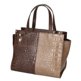 Ariana Borsa a mano da donna Vera pelle stampata cocco 05435-C40 TAUPE C23 T.MORO Gave Lux