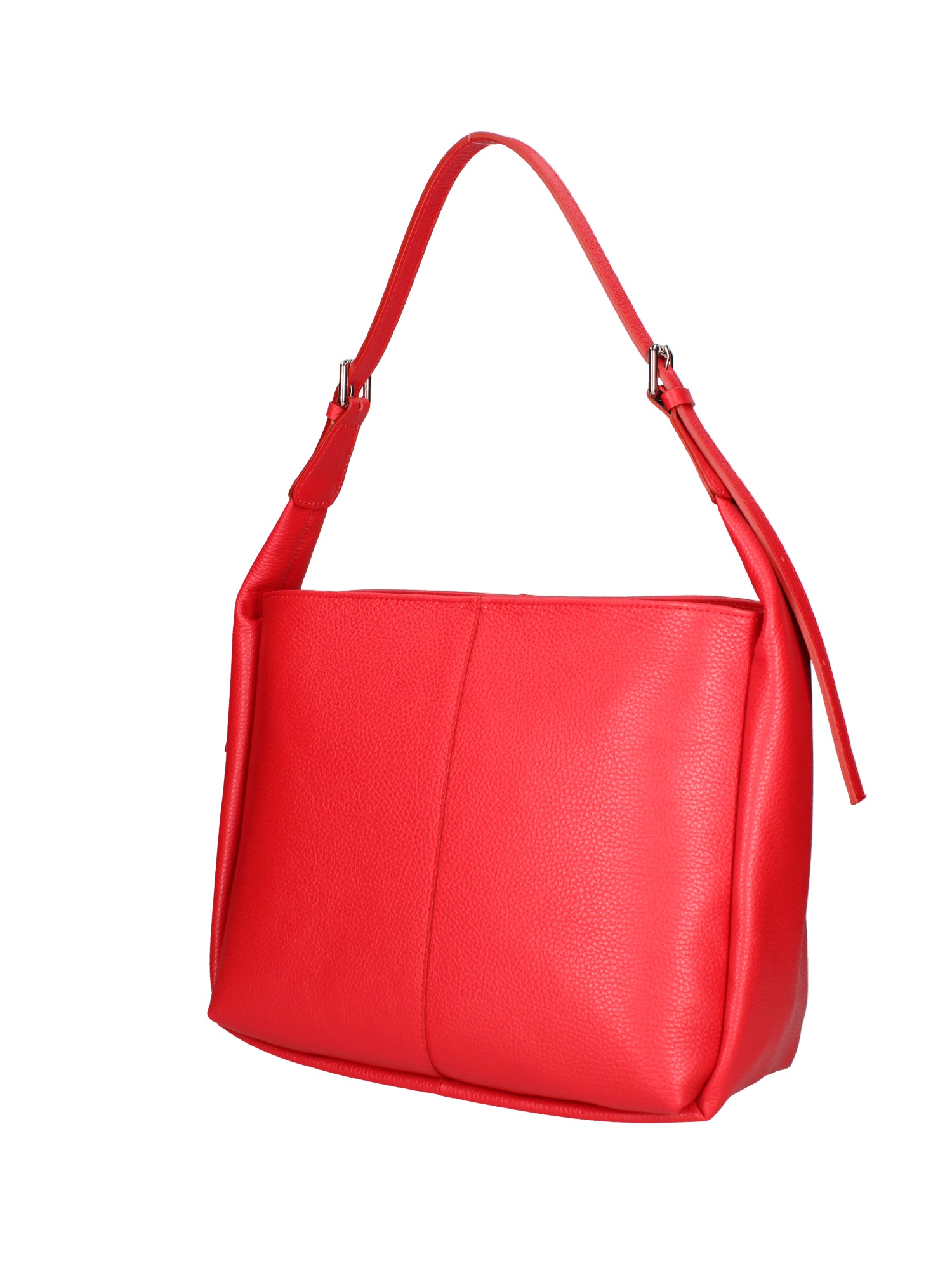Borsa a spalla da donna Misto pelle e tessuto 07157-D58 ROSSO FUOCO Roberta Rossi