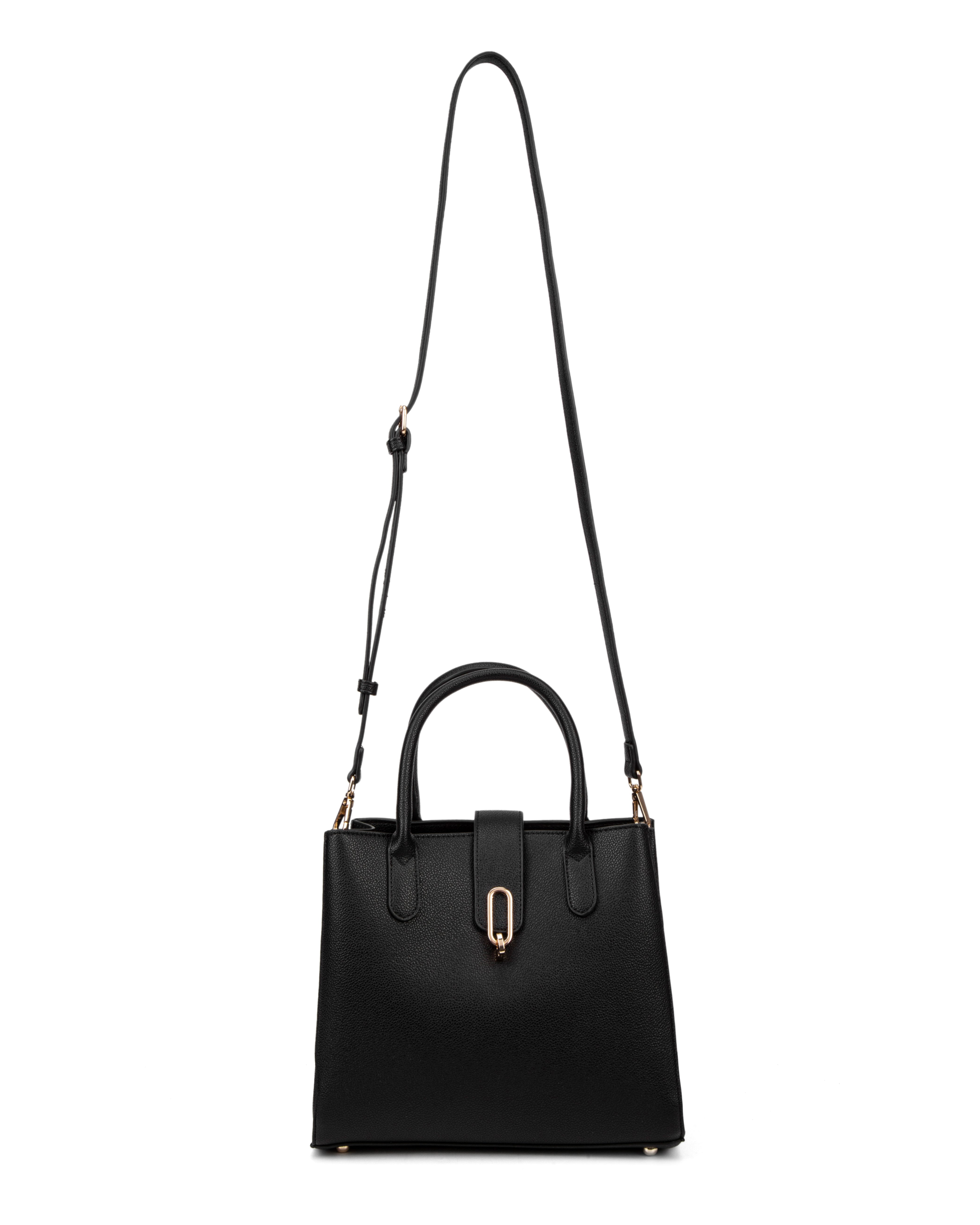 Borsa a mano da donna 100% pelle vegana PU 712-2PT-BLACK Diana&co
