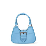 Borsa a mano da donna 100% PVC FLAT-CIRCLE-SUGAR BLUE - SATIN CDF Marc Ellis