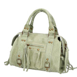 Erisia Borsa a spalla da donna Vera pelle 06091-MILITARE CHIARO Gave Lux