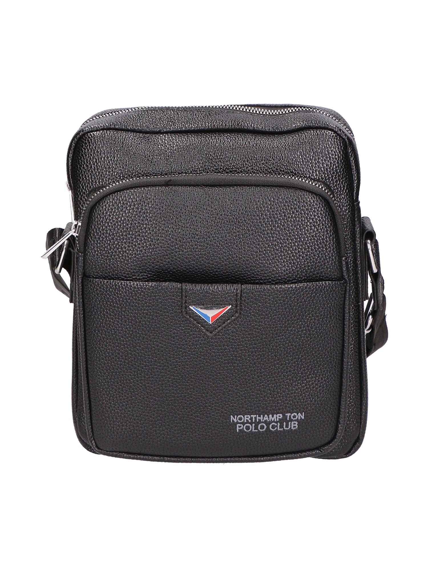 Borsa a tracolla uomo Pelle vegana PU PCL3026-BLACK Northampton Polo Club