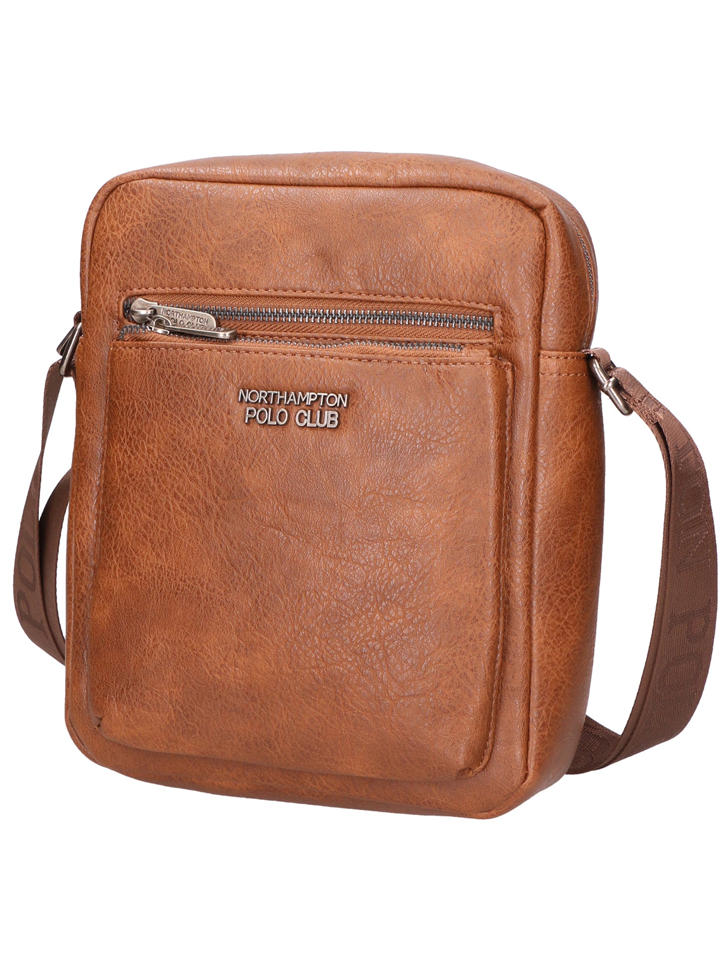 Borsa a tracolla uomo 100% PU Leather PCL3000-BROWN Northampton Polo Club