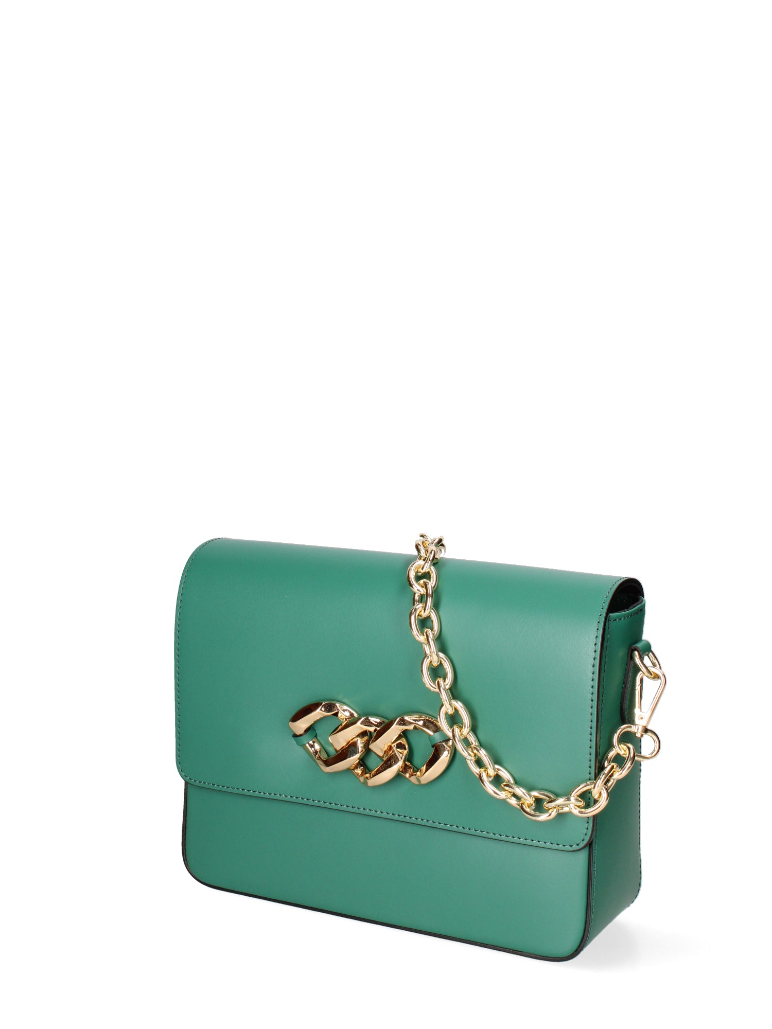 Borsa a tracolla da donna Vera pelle JR-W-1053-BOTTLE GREEN-GOLD John Richmond