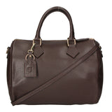 Aralia Borsa a bauletto da donna 100% pelle 5176-D23 T.MORO DARK BROWN Gave Lux