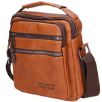 Borsa a tracolla uomo 100% pelle PU PCL3055-BROWN Northampton Polo Club