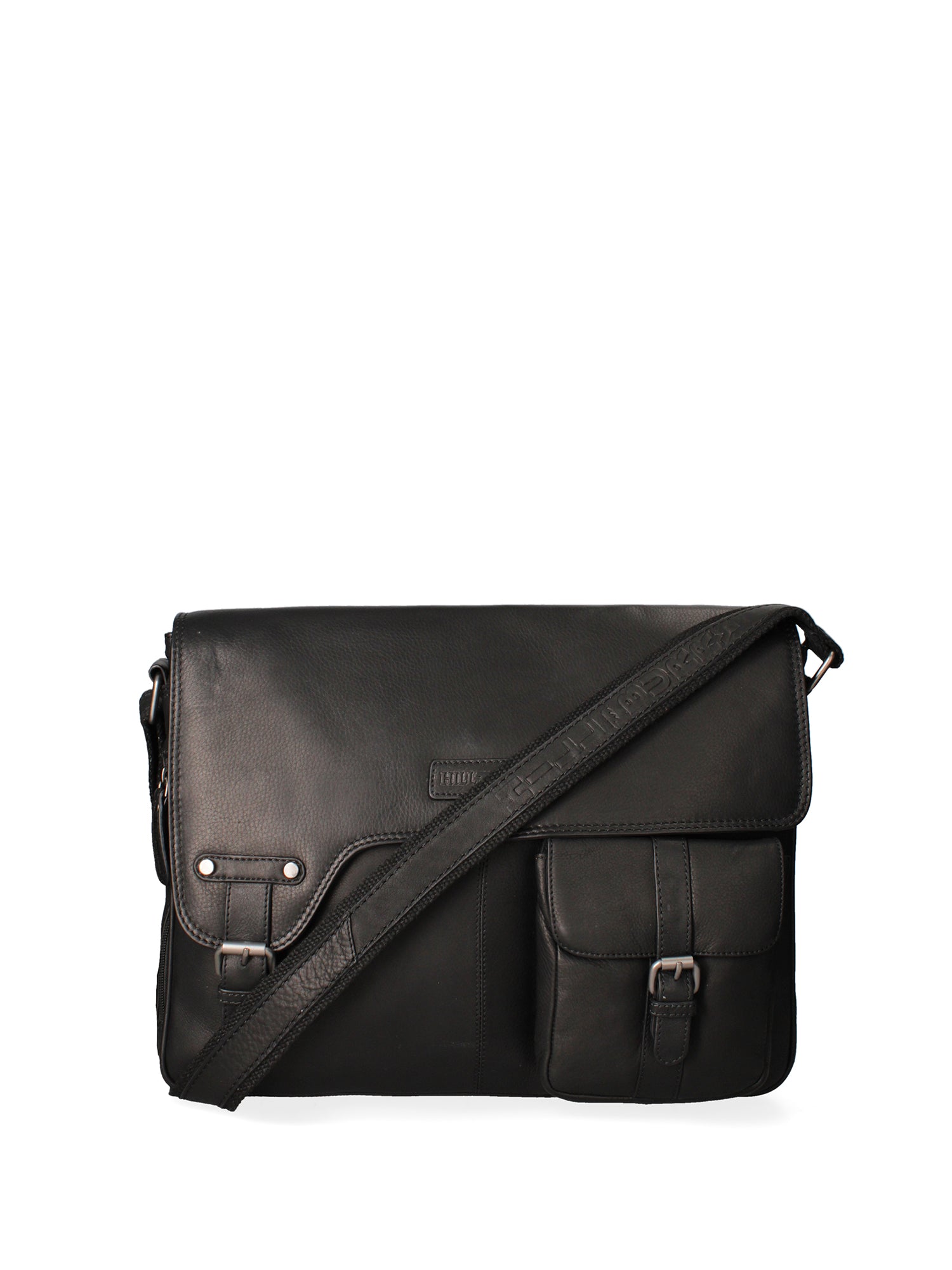 Borsa a tracolla da uomo 100% vera pelle HILB-3173-NERO Hill Burry