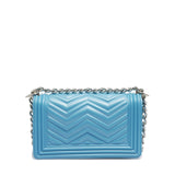 Borsa a mano da donna 100% PVC FLAT S MANHATTAN-NORSE BLUE + SILVER Marc Ellis