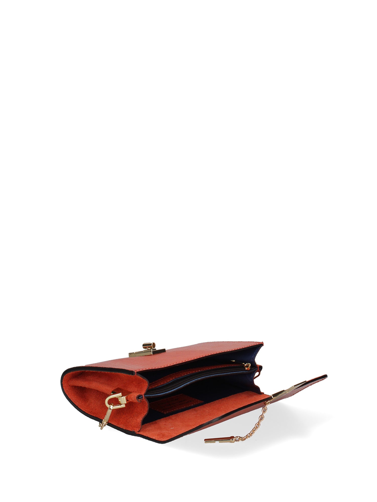 Borsa a tracolla da donna Vera pelle 00734-LU29 ARANCIO Viola Castellani
