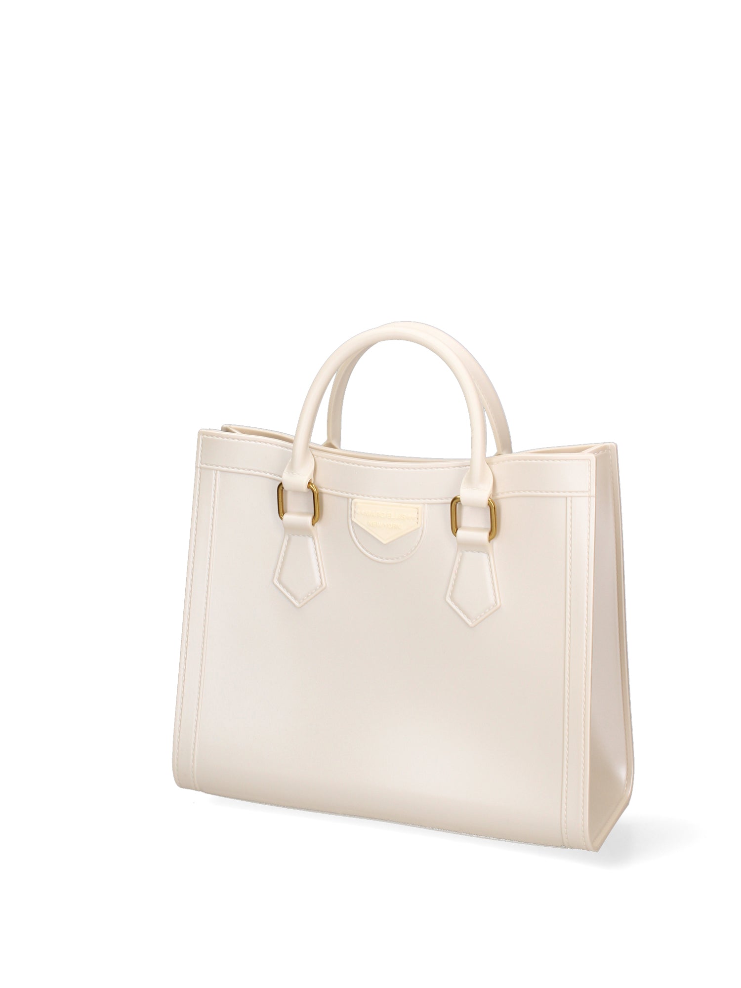 Borsa a mano da donna 100% Pvc FLAT-WOOD-M 24-WHITECAP - LIGHT OTTONE Marc Ellis