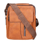 Borsa a tracolla uomo 100% pelle PU PCL3053-BROWN Northampton Polo Club