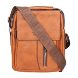 Borsa a tracolla uomo 100% pelle PU PCL3053-BROWN Northampton Polo Club