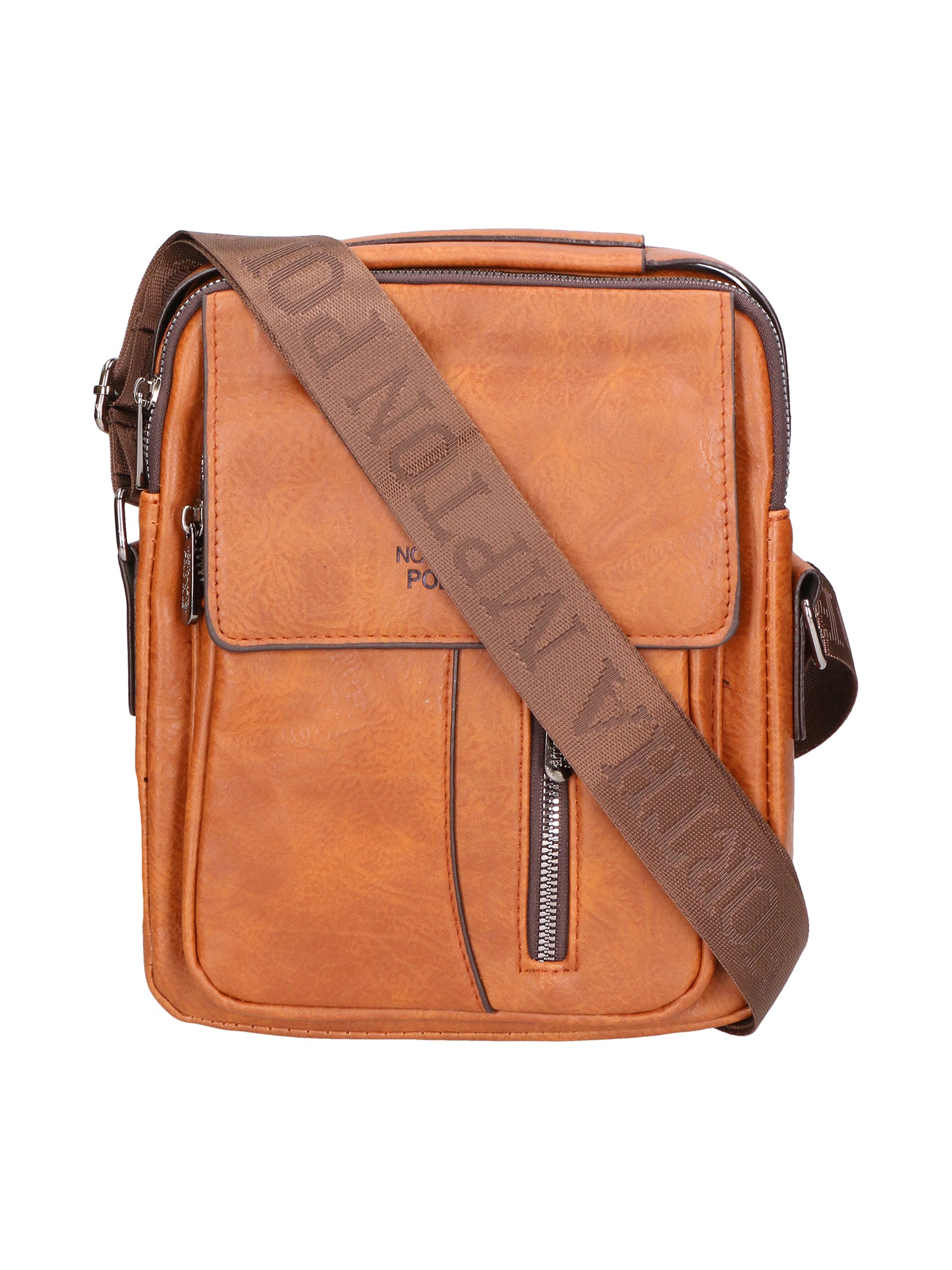 Borsa a tracolla uomo 100% pelle PU PCL3053-BROWN Northampton Polo Club