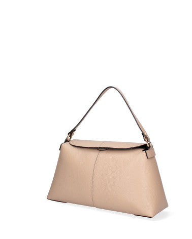 Borsa a spalla da donna Vera pelle 07154-D05 CAPPUCCINO Roberta Rossi