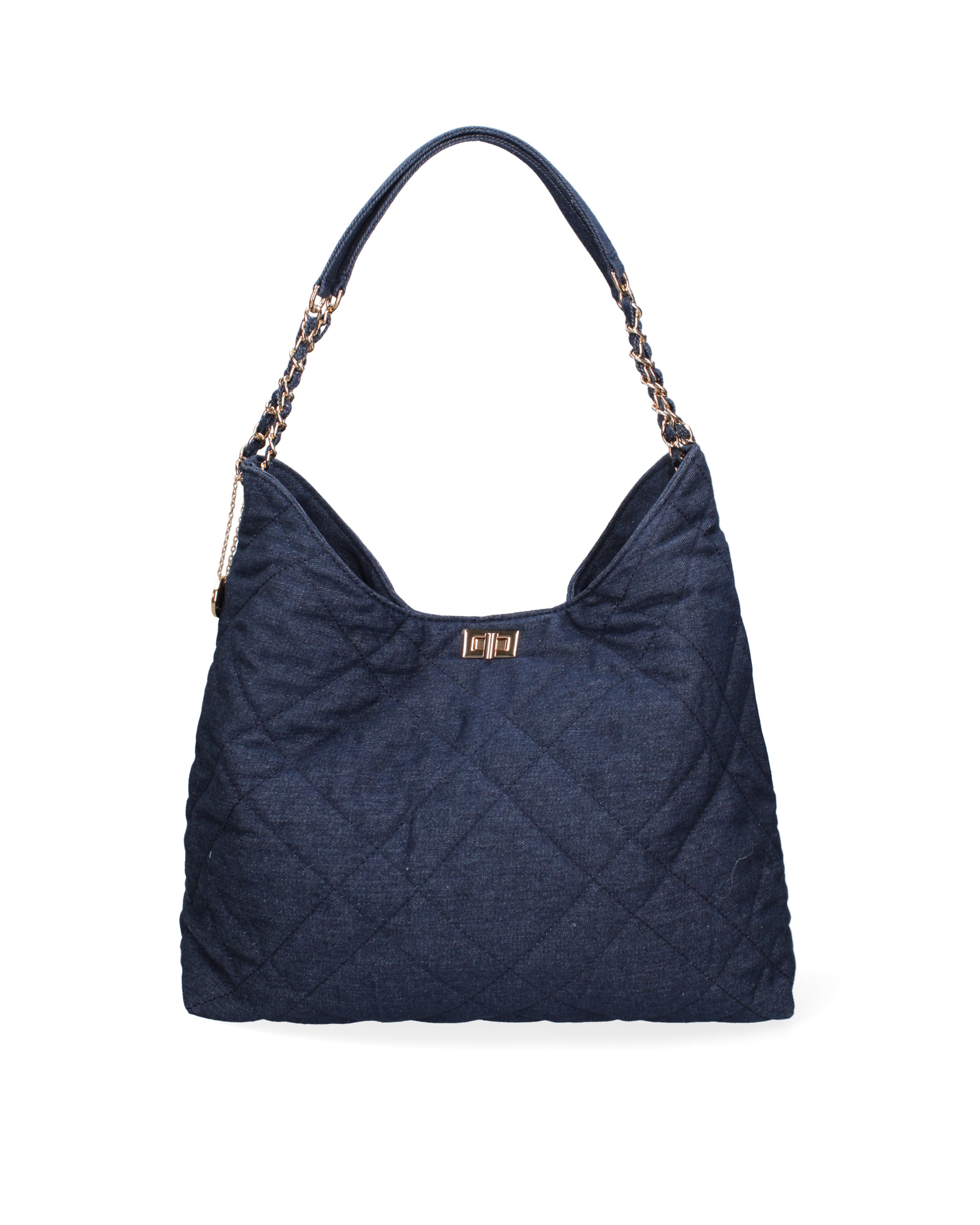 Borsa a spalla da donna Nylon ed ecopelle DC3533-4-NAVYBLUE Diana&co