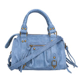 Erisia Borsa a spalla da donna Vera pelle 06091-BLU JEANS Gave Lux