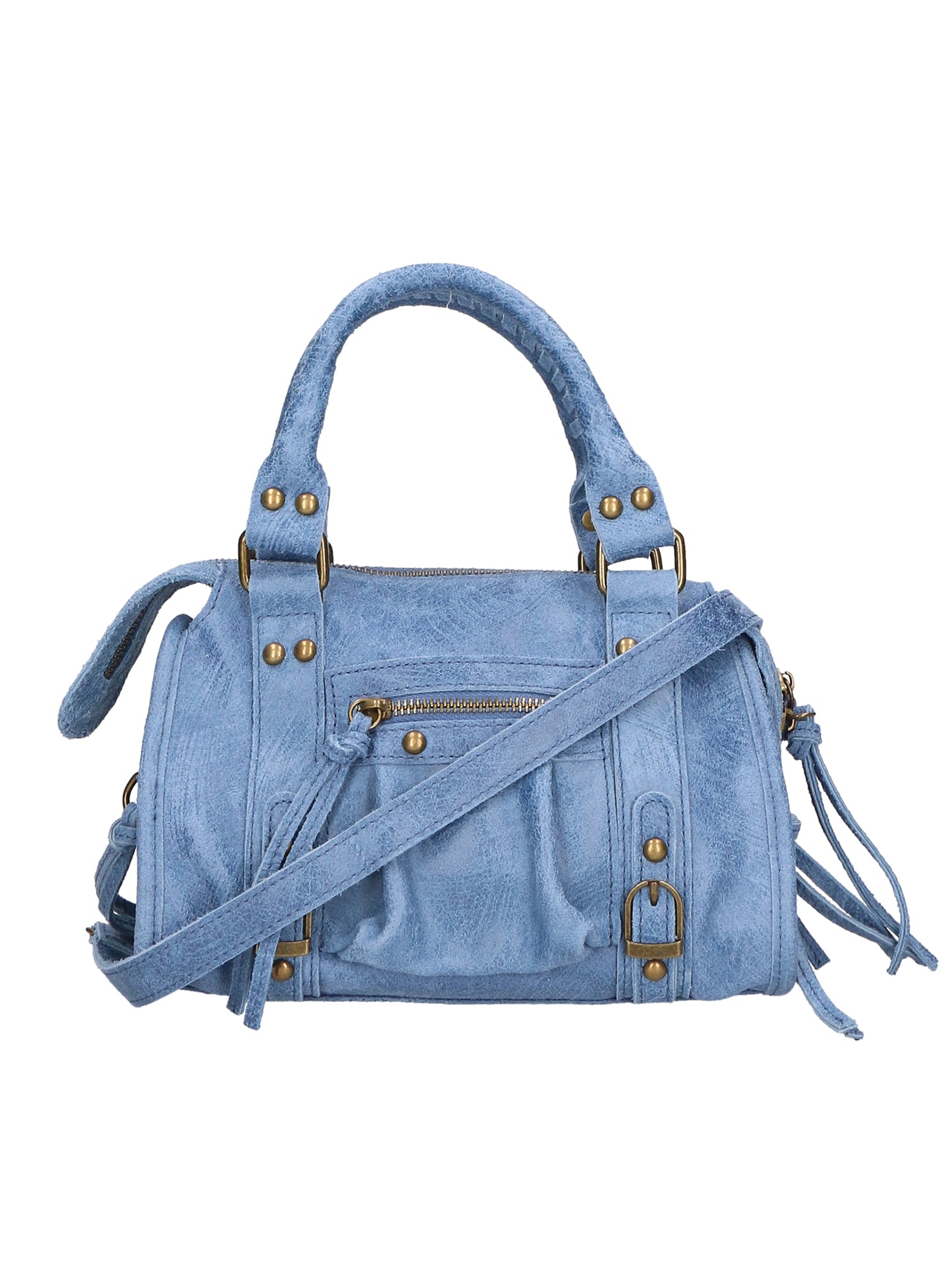 Erisia Borsa a spalla da donna Vera pelle 06091-BLU JEANS Gave Lux