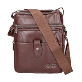 Borsa a tracolla uomo vegana 100% PU Leather PCL3101-COFFEE Northampton Polo Club