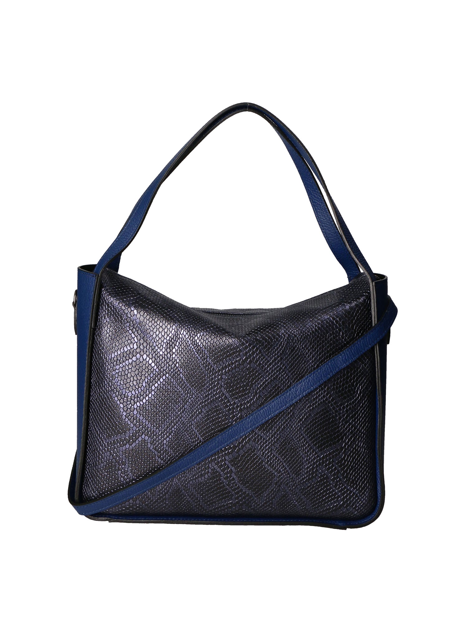 Aura Borsa a spalla da donna Vera pelle stampata lizard 05517-D24 BLU JEANS L033 BLU Gave Lux