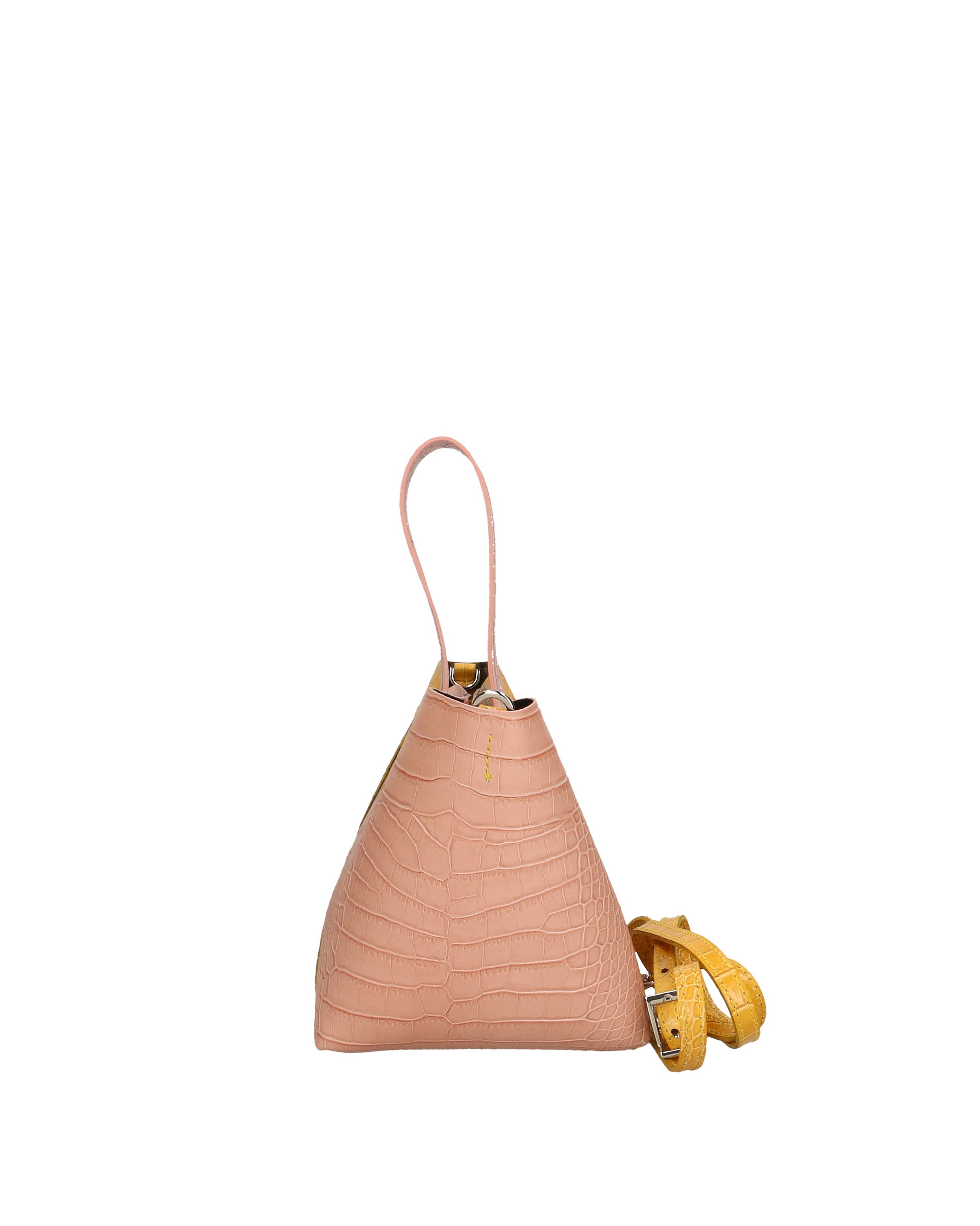Ombretta Borsa a mano da donna Vera pelle 00643-C68+C36 ROSA PINK+SENAPE MUSTARD Gave Lux