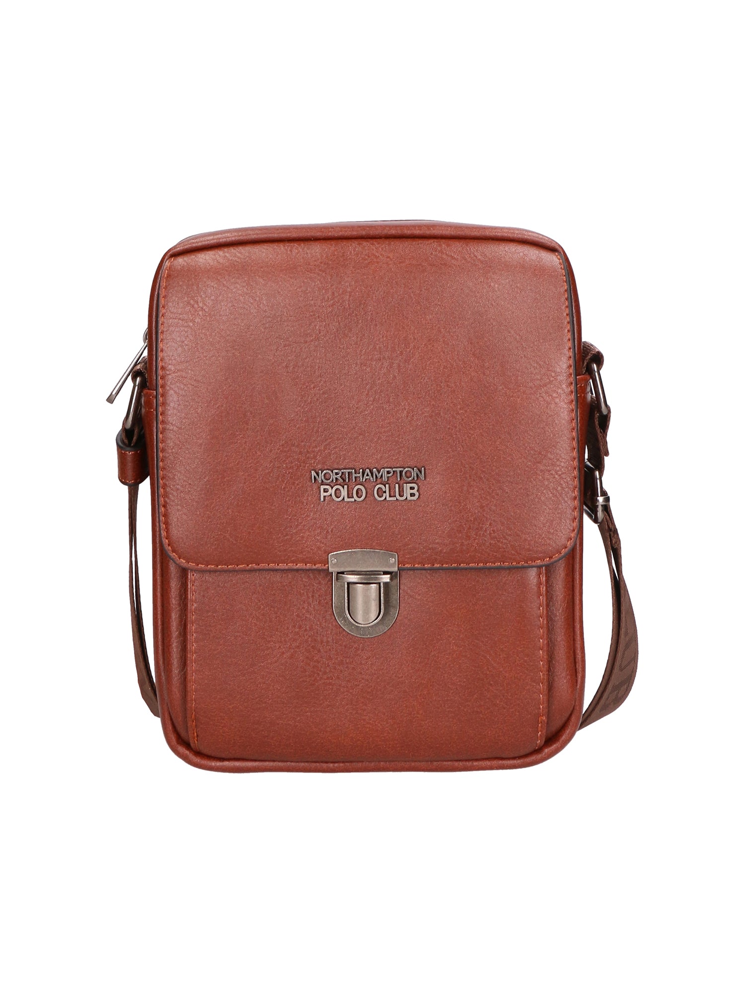 Borsa a tracolla uomo in pelle PU Casual PCL3078-BROWN Northampton Polo Club