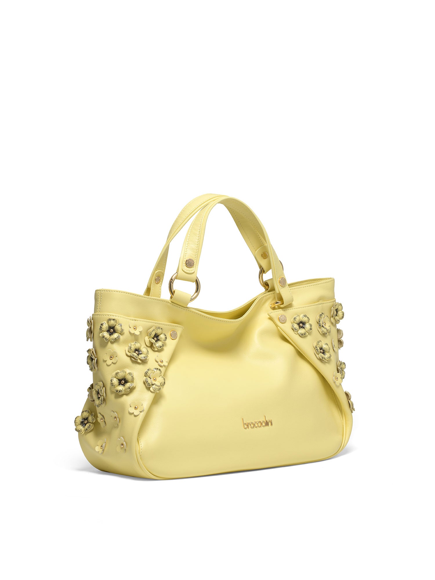 Iolara Lux Borsa a spalla da donna Vera pelle B17240-GIALLO Braccialini