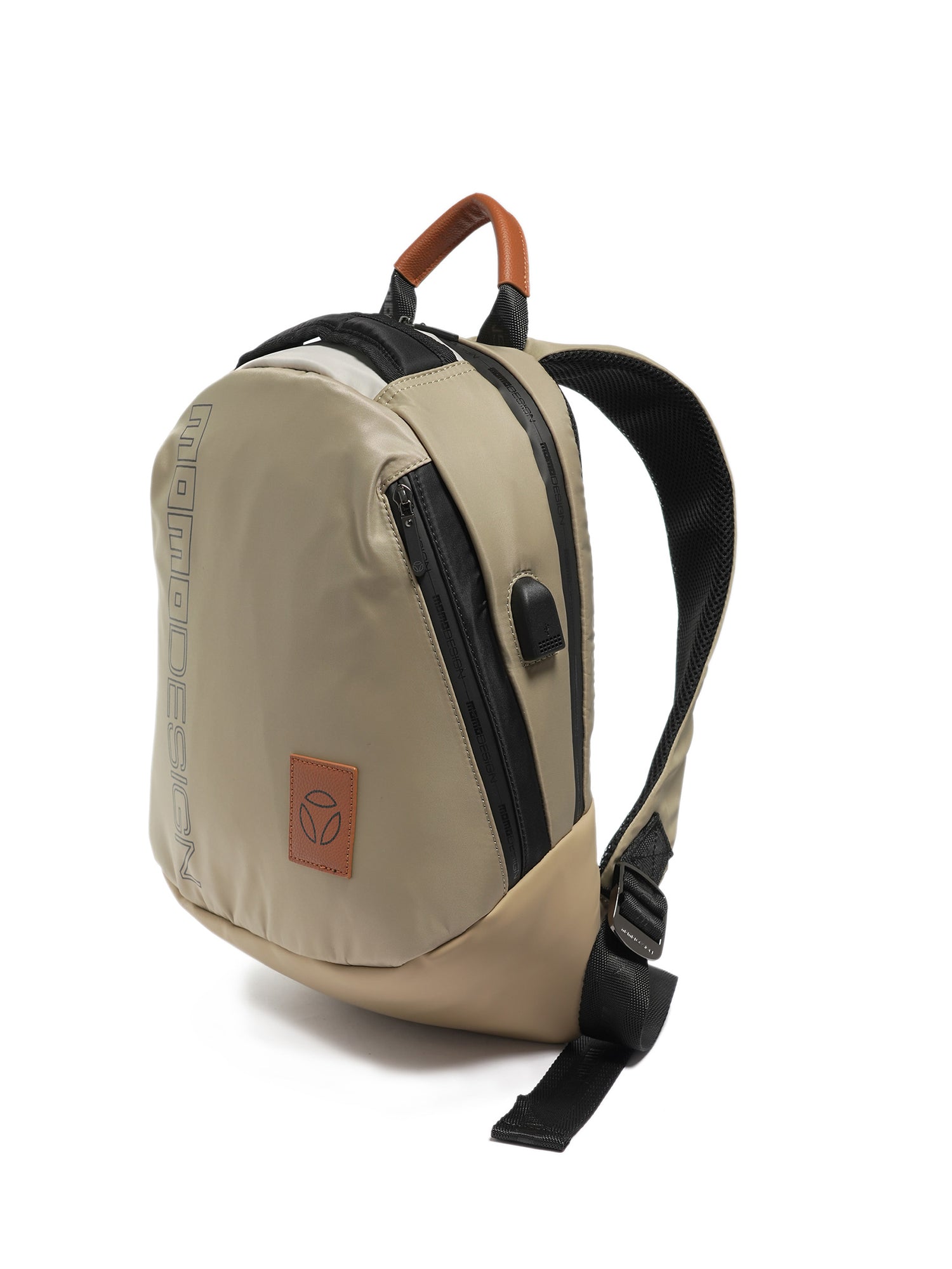 Zaino uomo in poliuretano Casual MO-02IC-BEIGE+CUOIO Momo Design
