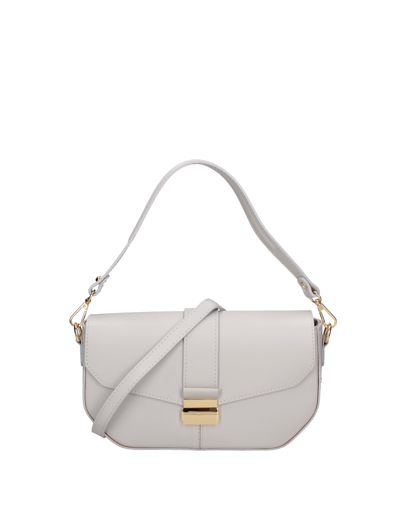 Borsa a spalla da donna Vera pelle 07229-L119 GRIGIO CHIARO Roberta Rossi