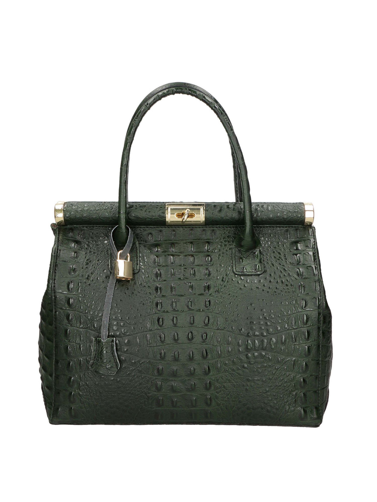 Deborah Borsa a mano da donna Pelle Croco Stampata 7727-C14 VERDE SCURO Gave Lux