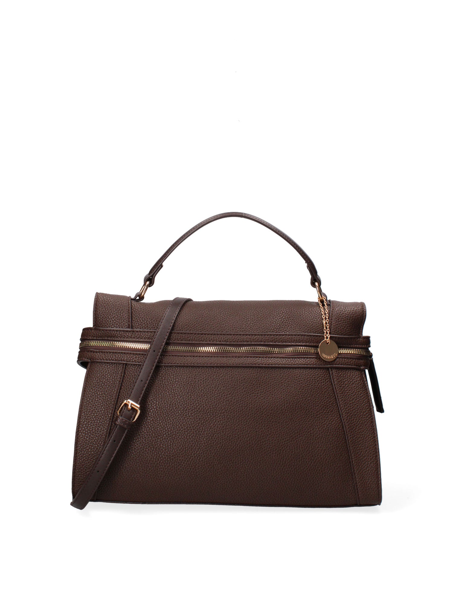 Borsa a mano da donna Ecopelle e poliestere 603-3-CHOCOLATE Diana&co