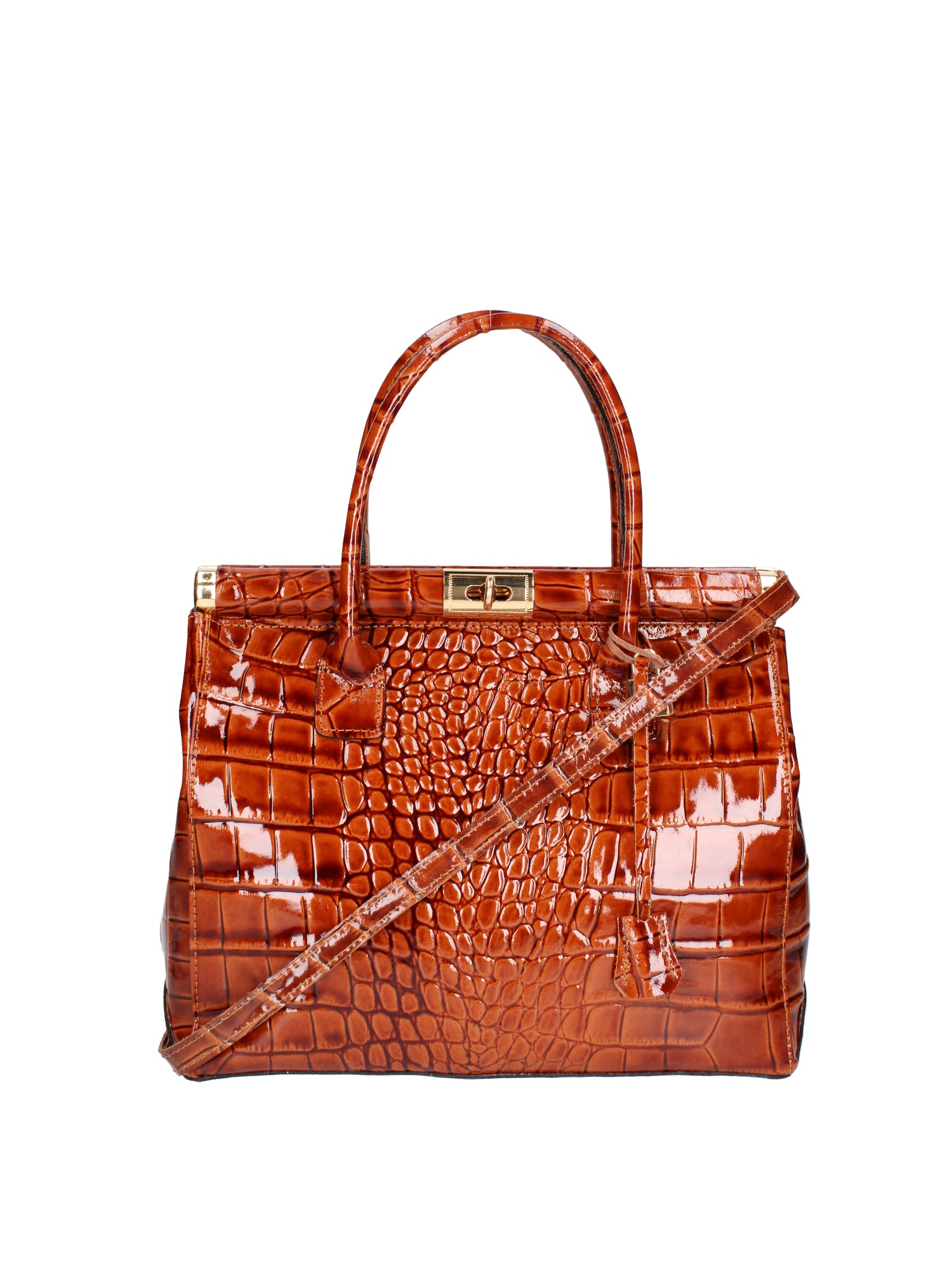 Delfina Borsa a mano da donna Vera pelle 7742-C17 CUOIO COGNAC Gave Lux