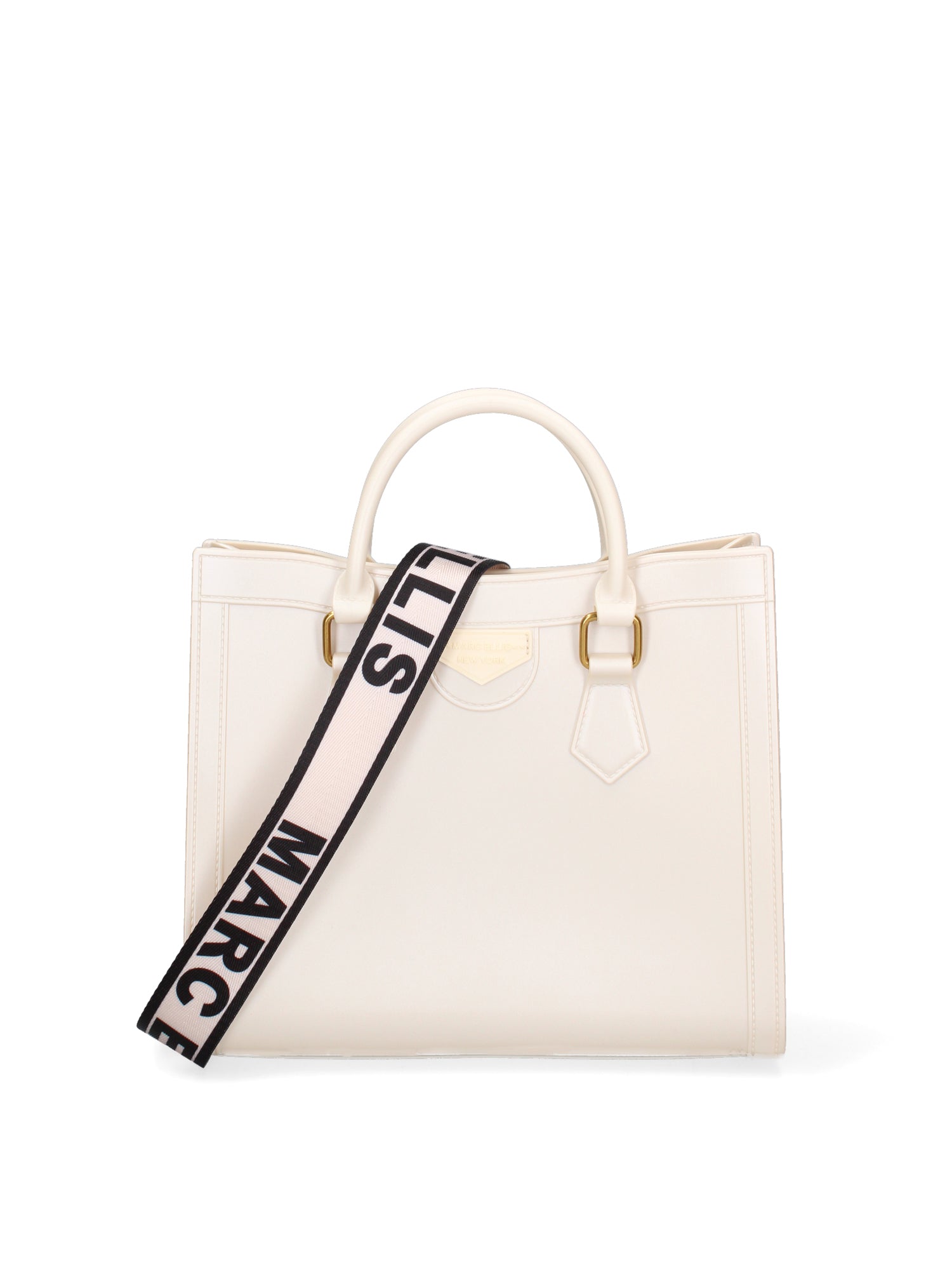 Borsa a mano da donna 100% Pvc FLAT-WOOD-M 24-WHITECAP - LIGHT OTTONE Marc Ellis
