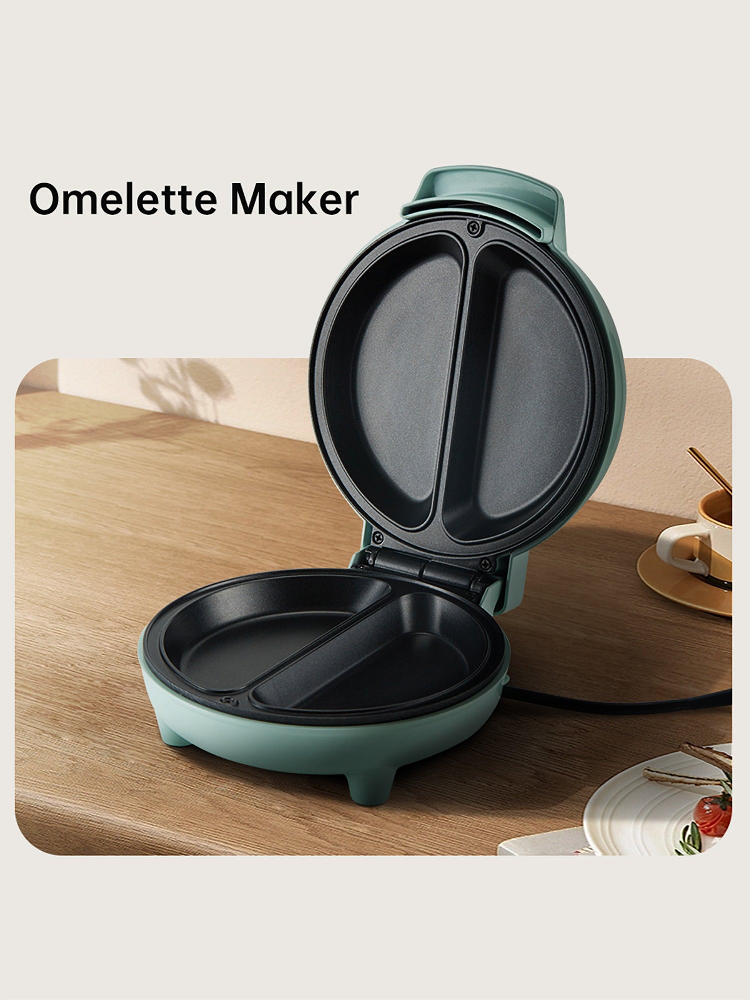 Plastica & Teflon Macchina per Omelette Unisex Garanzia 24 Mesi BLA-1116-Azure Greenis